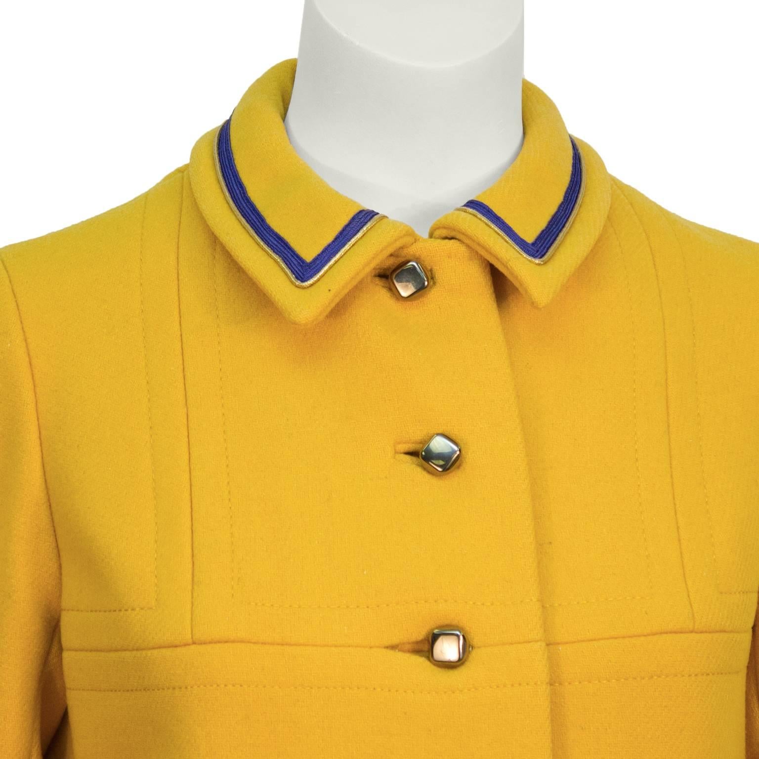 Yellow 1960's Anonymous Marigold Wool Coat