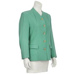 1980's Jasper Conran Mint Crepe Jacket