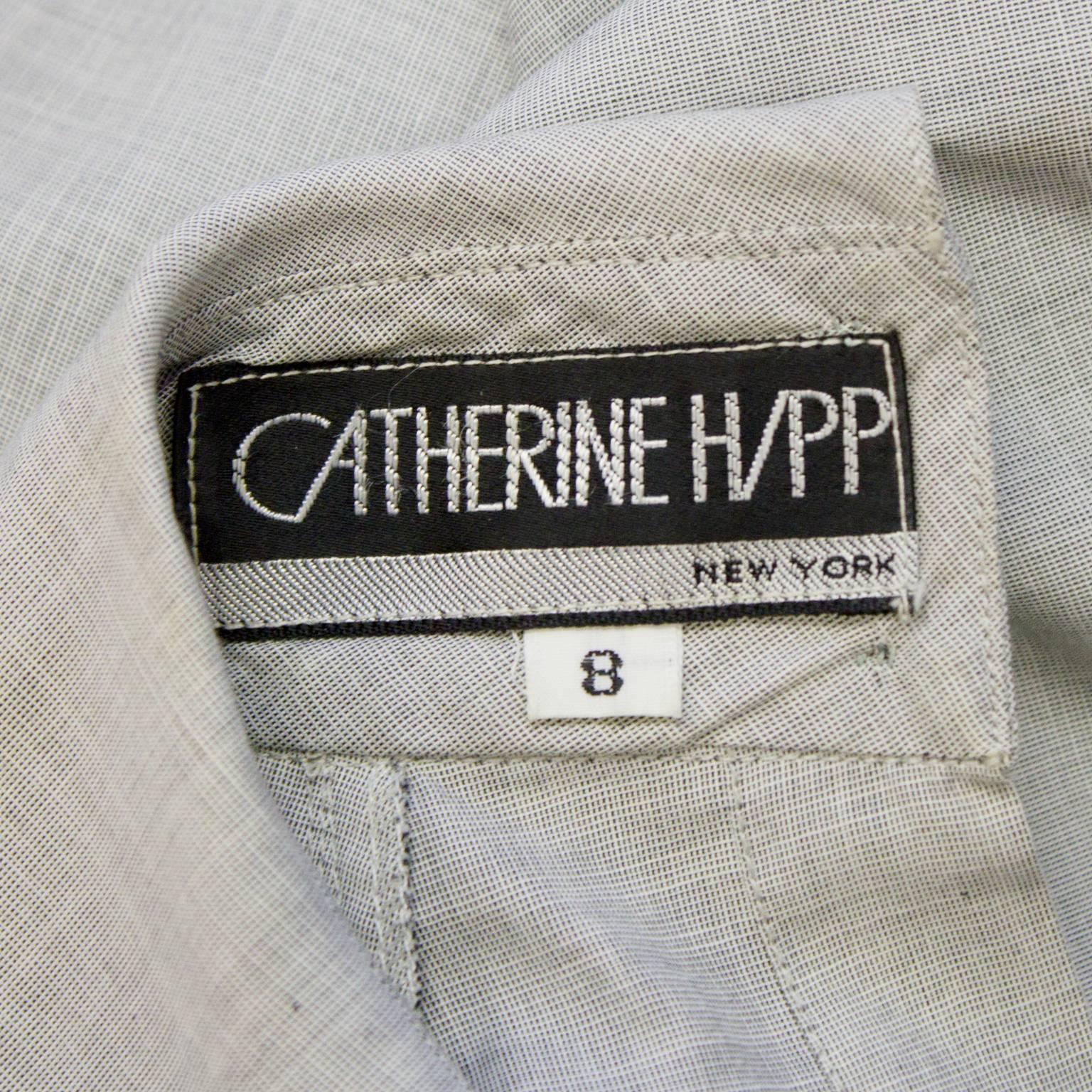 1980's Catherine Hipp Light Grey Day Dress 1