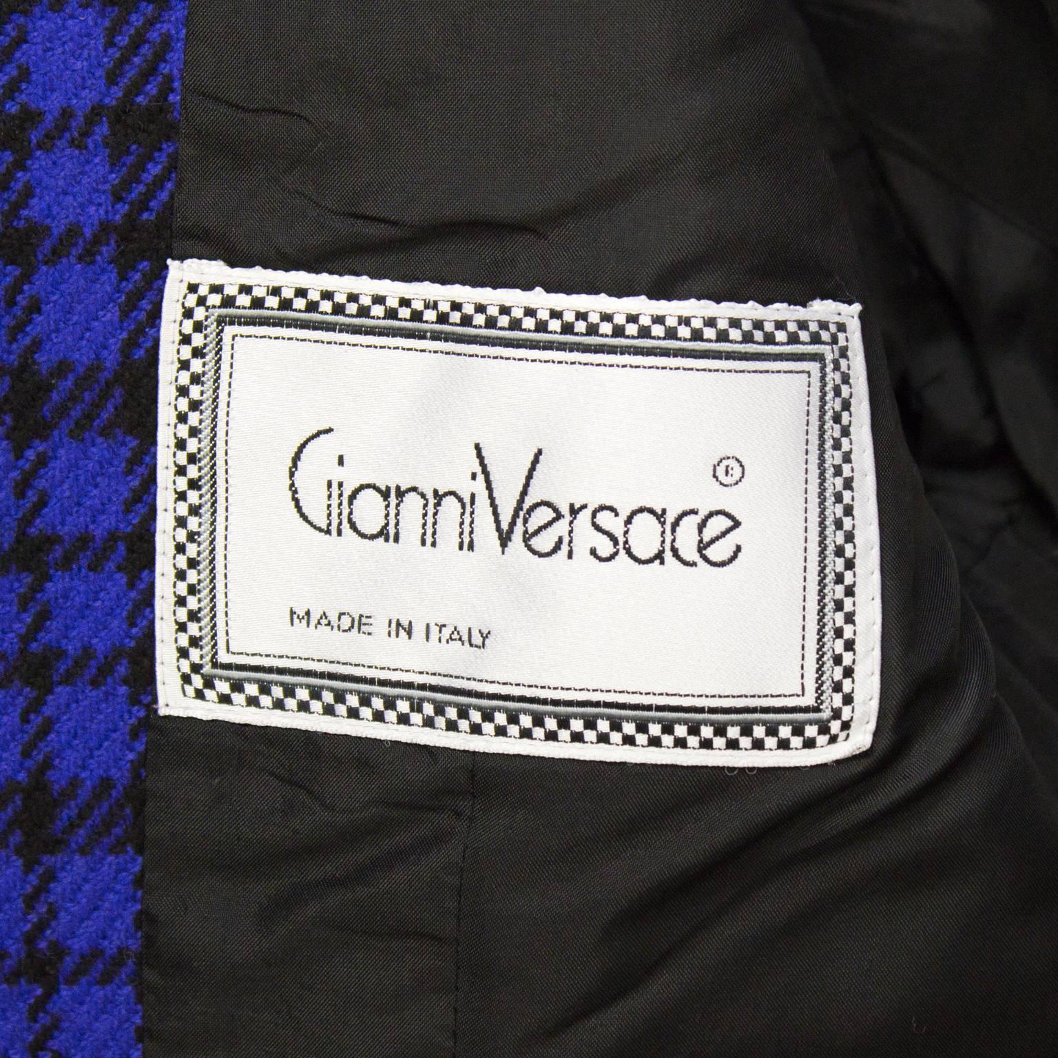 1980's Gianni Versace Purple & Black Blazer For Sale 1