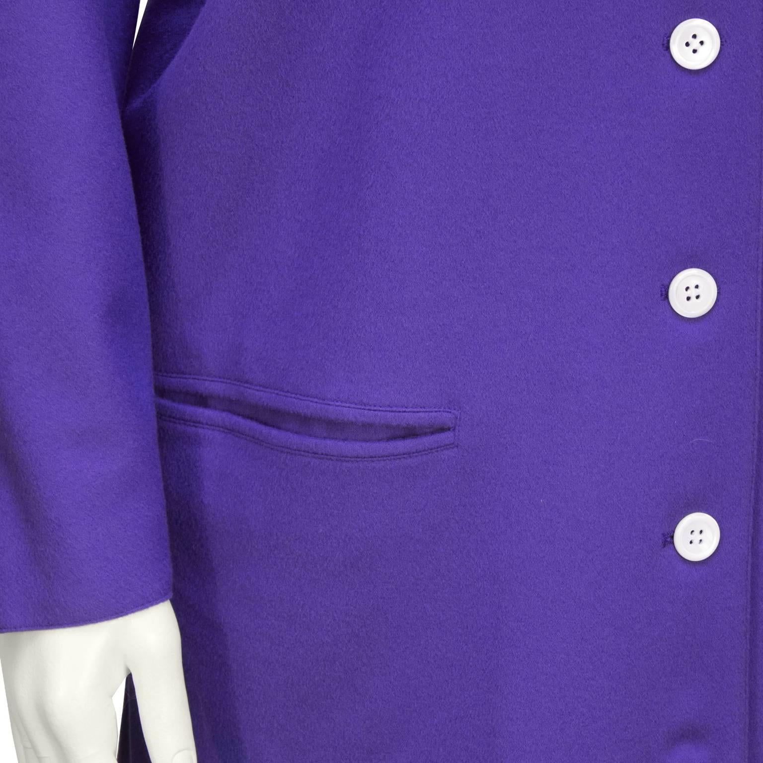 Women's 1980's Genny Purple Wool Jacket  For Sale
