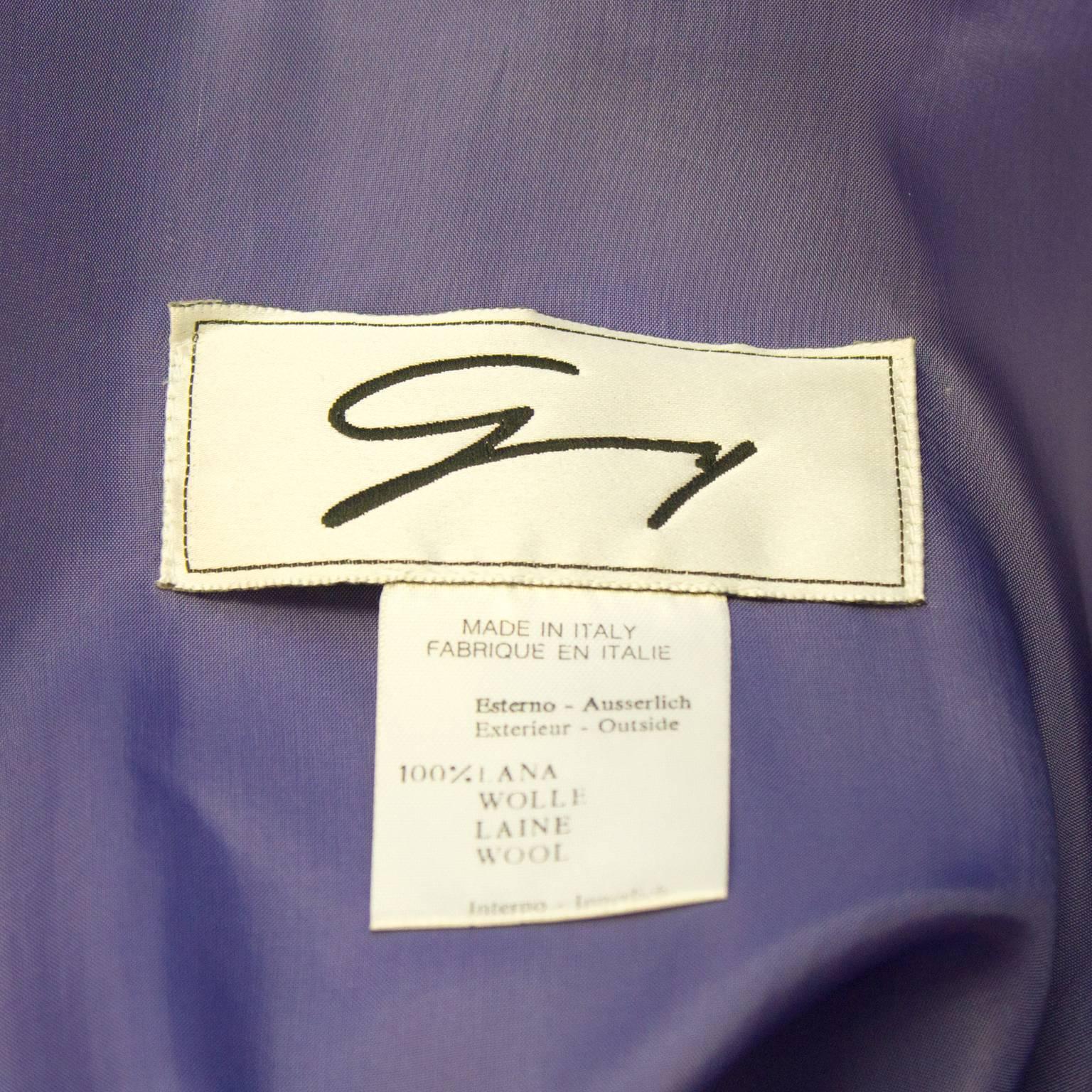 1980's Genny Purple Wool Jacket For Sale 1