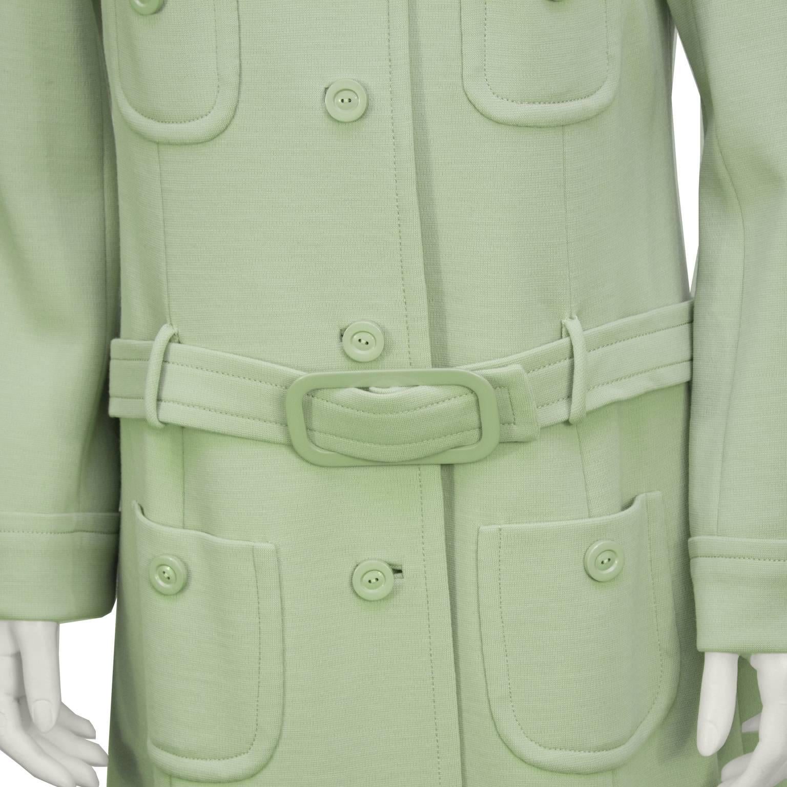 Beige 1960's Holt Renfrew MInt Green Space Age Coat/Dress 