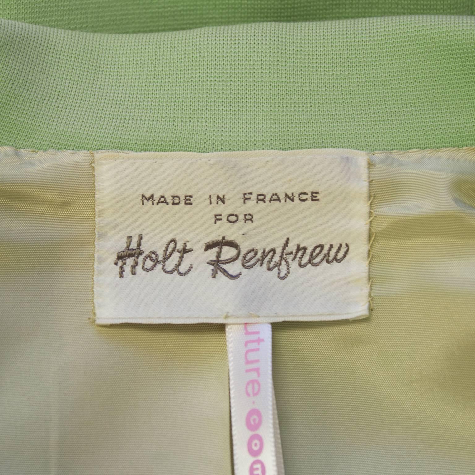 Women's 1960's Holt Renfrew MInt Green Space Age Coat/Dress 