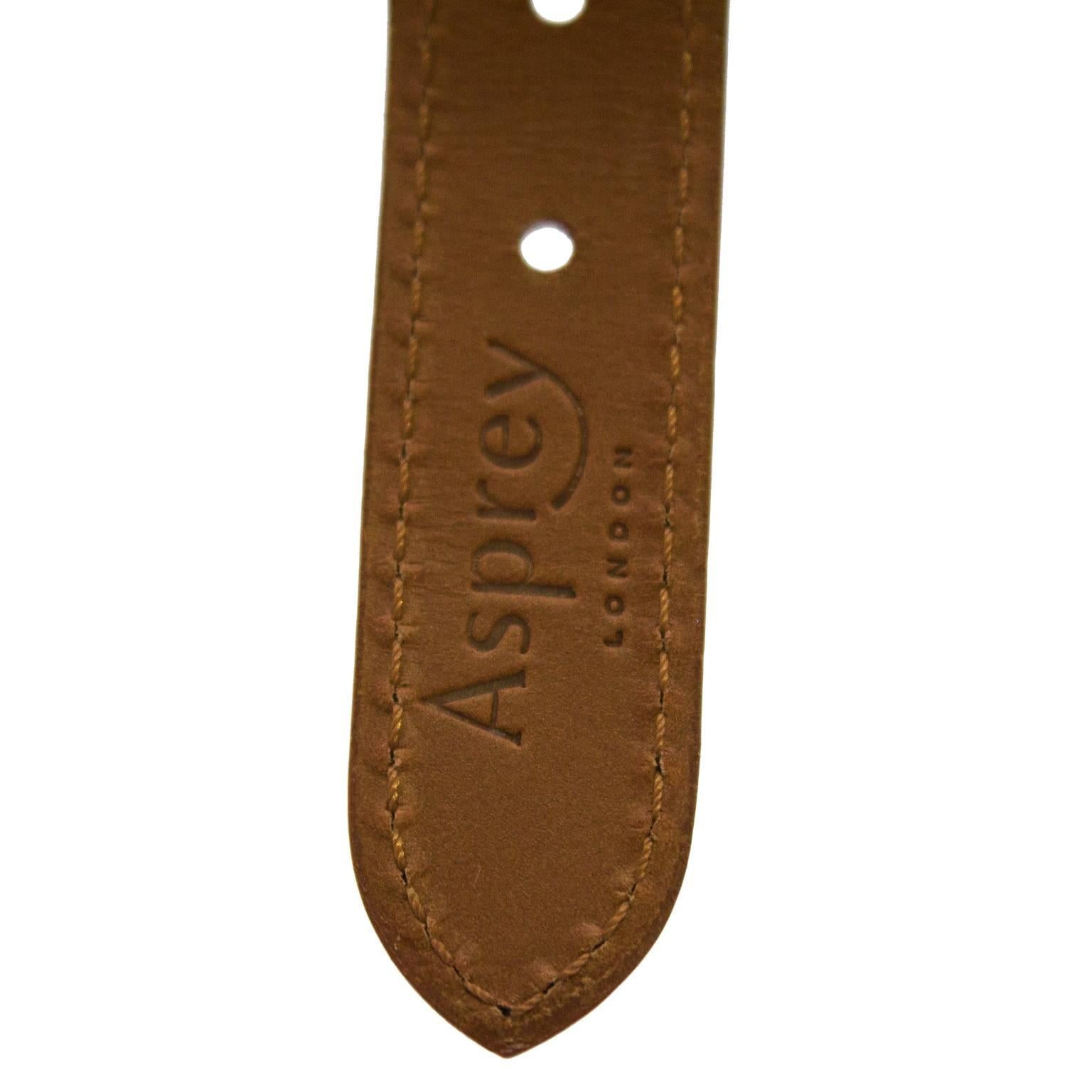 Circa 2000 Asprey Brown Leather Belt Buckle  1