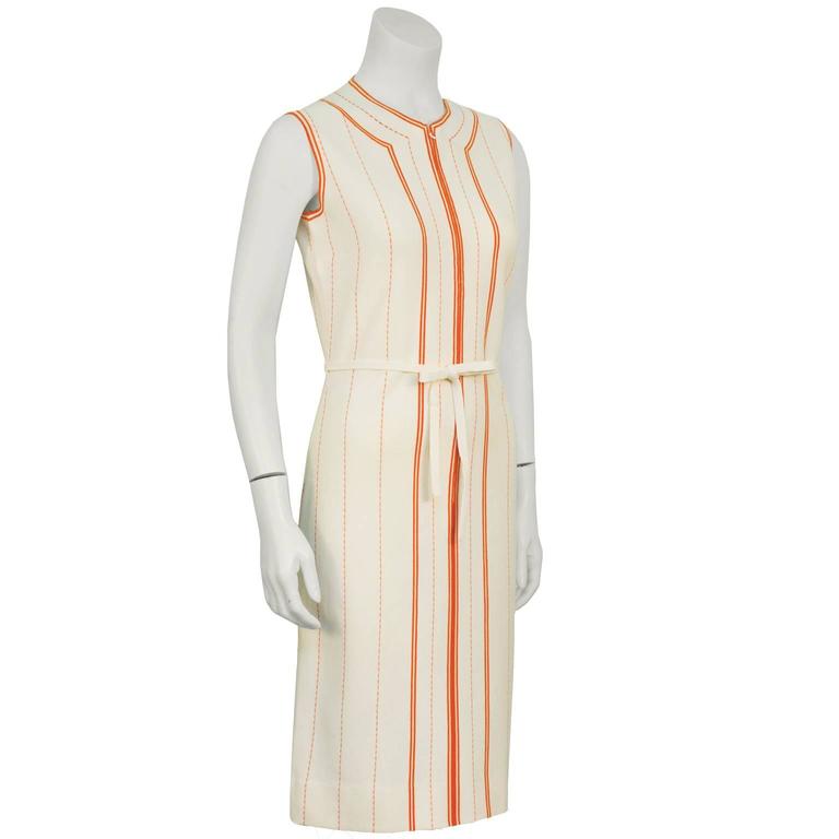 1960's Gina Paoli Unused Beige and Orange Knit Dress at 1stdibs