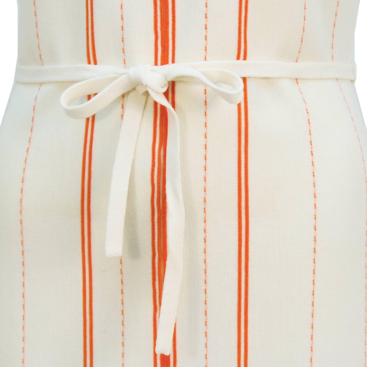 Women's 1960's Gina Paoli Unused Beige and Orange Knit Dress