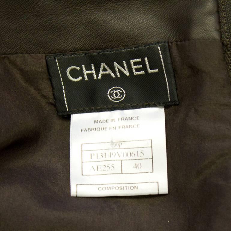 Black Spring 1999 Chanel Dark Brown Leather Skirt 