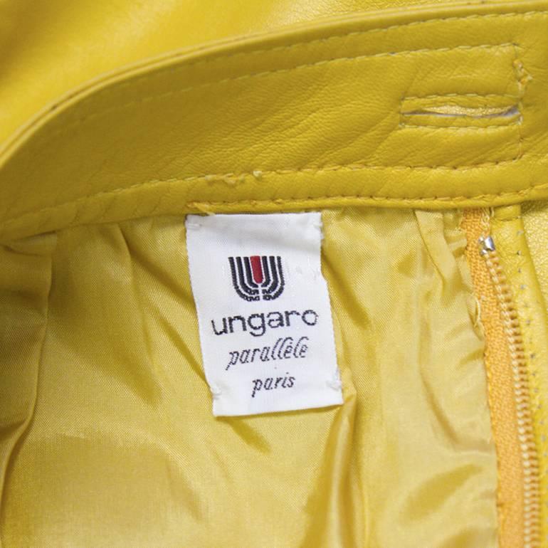 Women's 1980's Emanuel Ungaro Mustard Leather Skirt