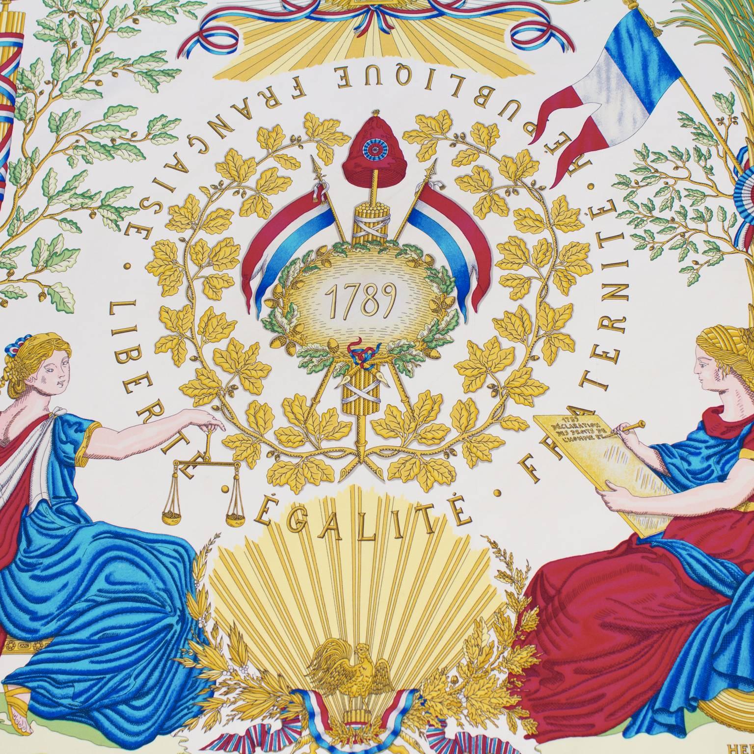 Hermes silk scarf from 1989 entitles 