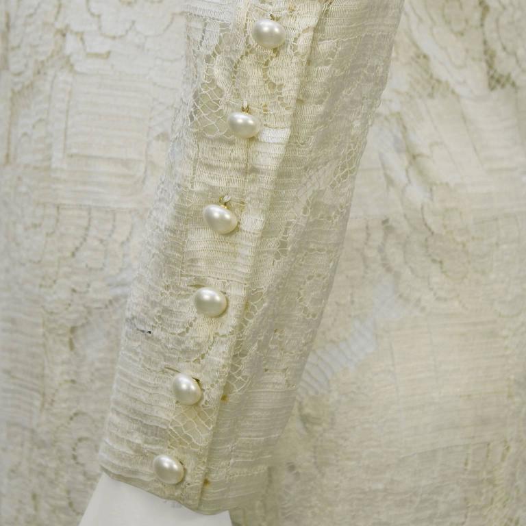 1960s Cream Lace Tea Length Dress For Sale at 1stDibs | cream tea length  dress, cream lace dress, artemis vintage cream lace maxi dress