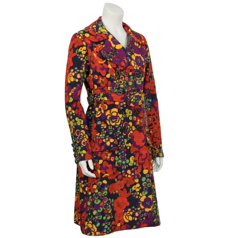 1960's Donald Brooks Baby-doll Floral Trench at 1stDibs