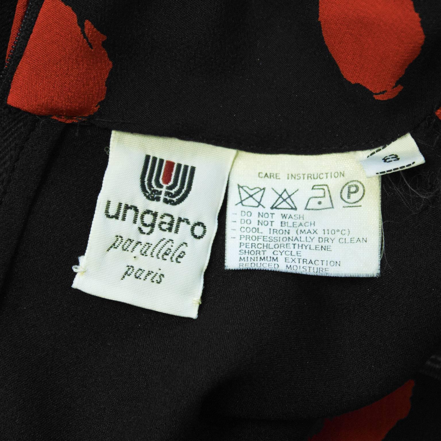 1980's Emanuel Ungaro Red & Black Silk Polkadot Dress 1