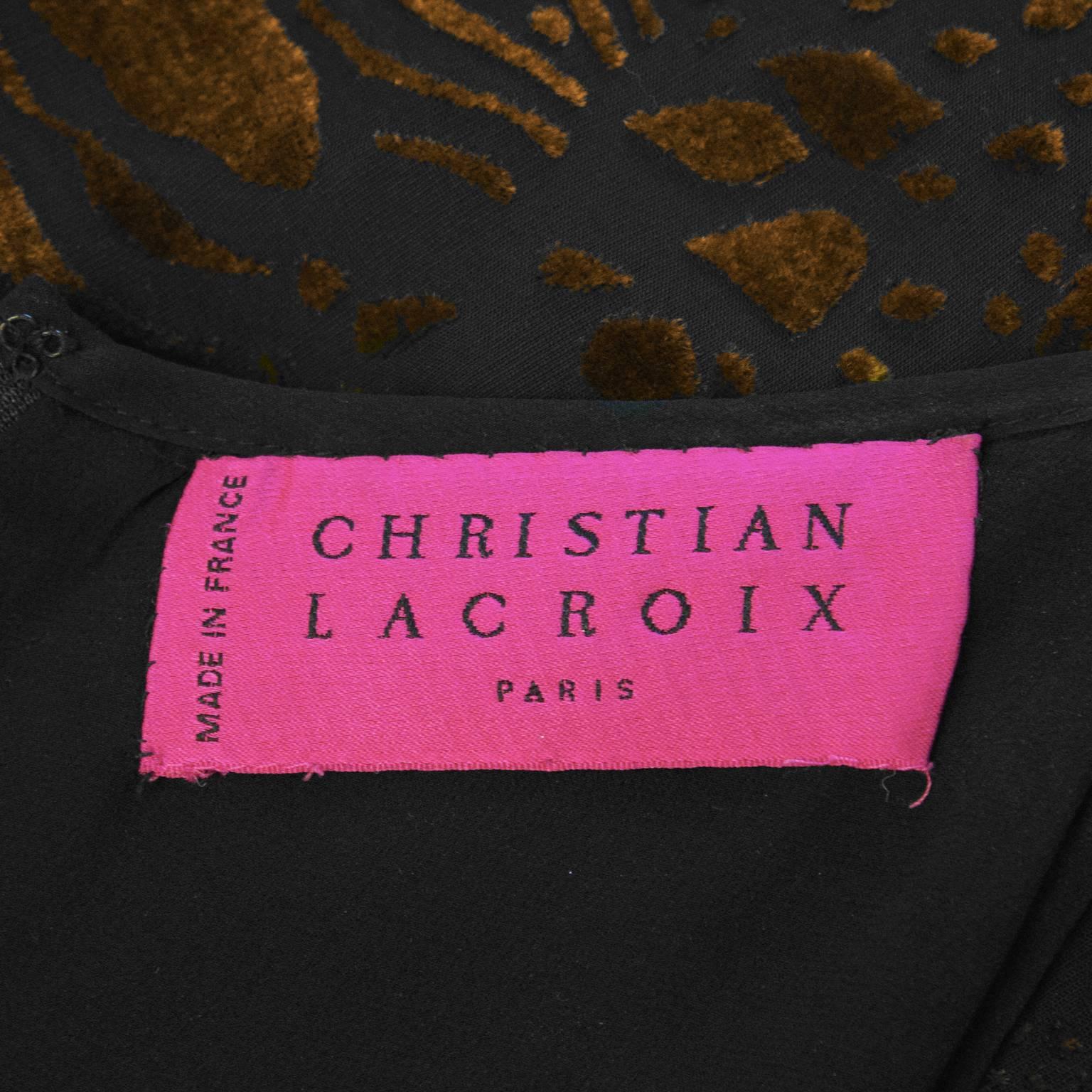 1980's Christian LaCroix Devoré Bronze Sleeveless Dress & Shawl 1