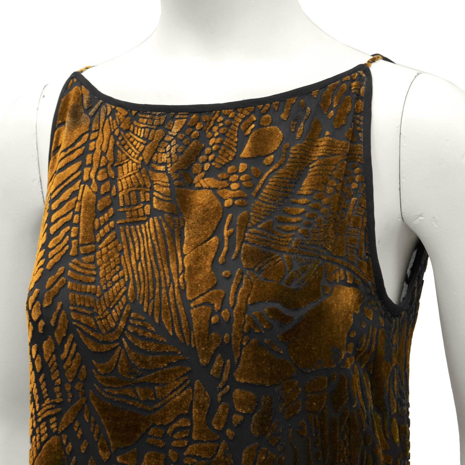 Women's 1980's Christian LaCroix Devoré Bronze Sleeveless Dress & Shawl