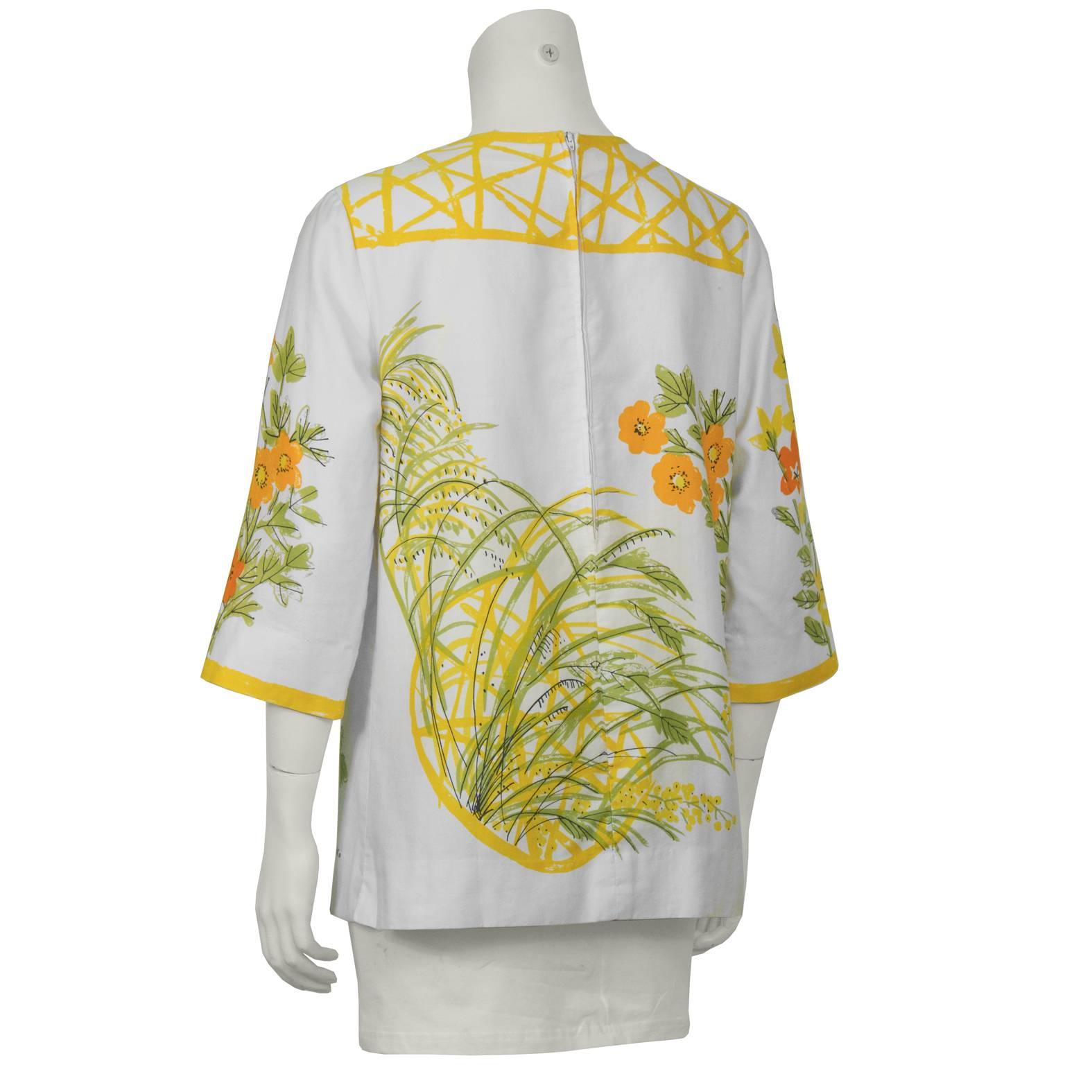 Vera Marigold-Bluse aus Baumwolle, 1960er Jahre (Beige) im Angebot