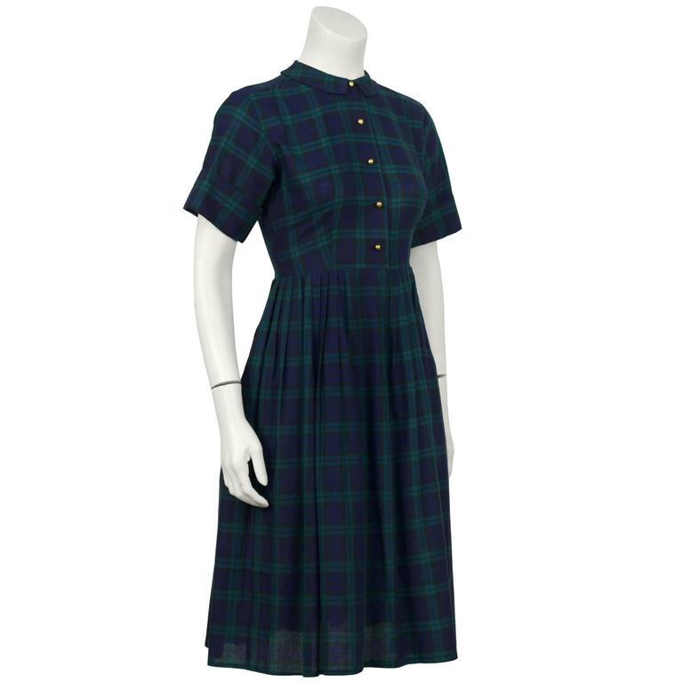 1950's Best and Co. Plaid Shirtwaist Dress at 1stDibs