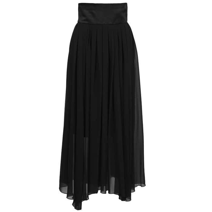 1980’s Chanel Black Chiffon Skirt For Sale at 1stDibs | black chiffon ...