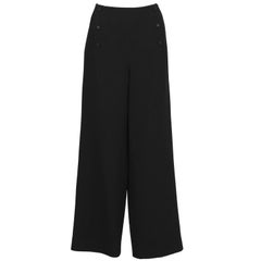 Retro 1997 Fall Chanel Black Wool/Crepe Sailor-Front Pant