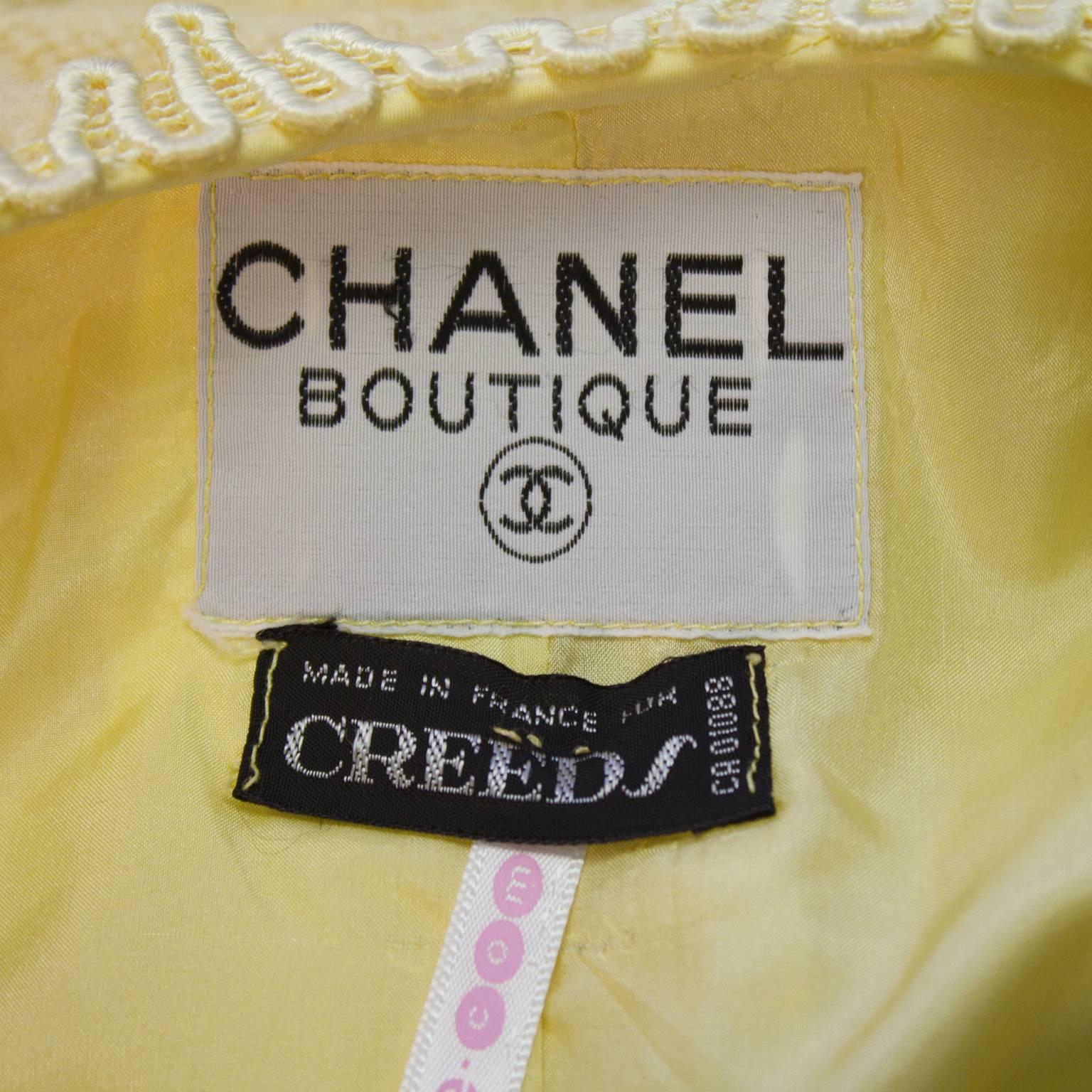 1970’s Chanel Yellow Boucle Jacket with Rickrack Trim 2