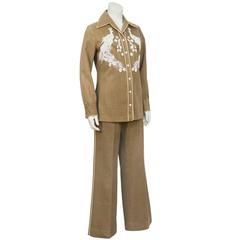 Ladies Hand Beaded Brushed Denim Cowgirl Set, 1960s