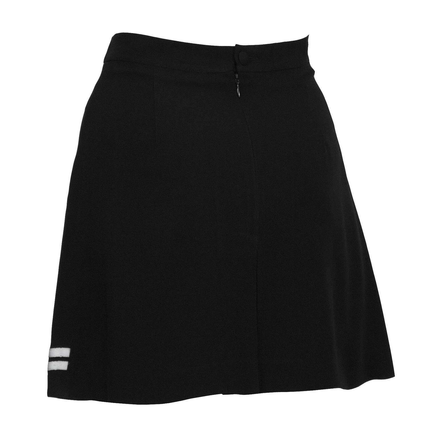 1990's Dolce & Gabbana Black and White Mini Skort In Excellent Condition For Sale In Toronto, Ontario