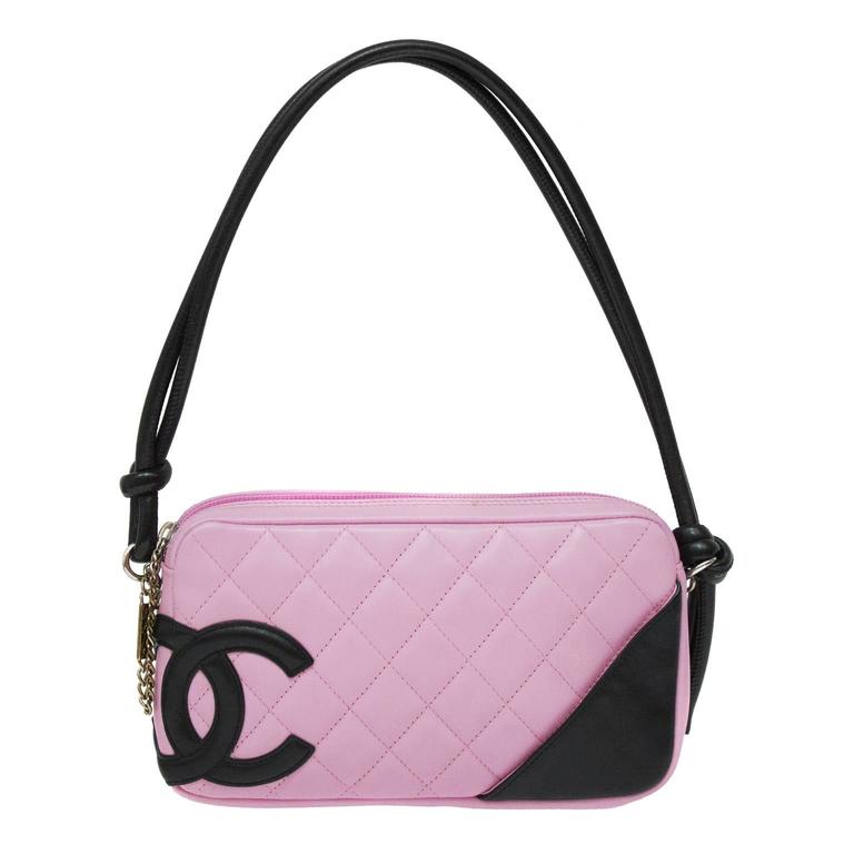 2004 Chanel Pink Ligne Cambon Quilted Pochette Bag at 1stDibs chanel ligne cambon pochette chanel cambon shoulder bag chanel cambon pochette