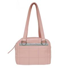 Chanel Pink Square Stitch Bowler Bag 