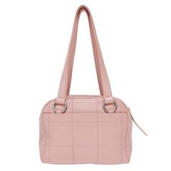 Chanel Pink Square Stitch Bowler Bag