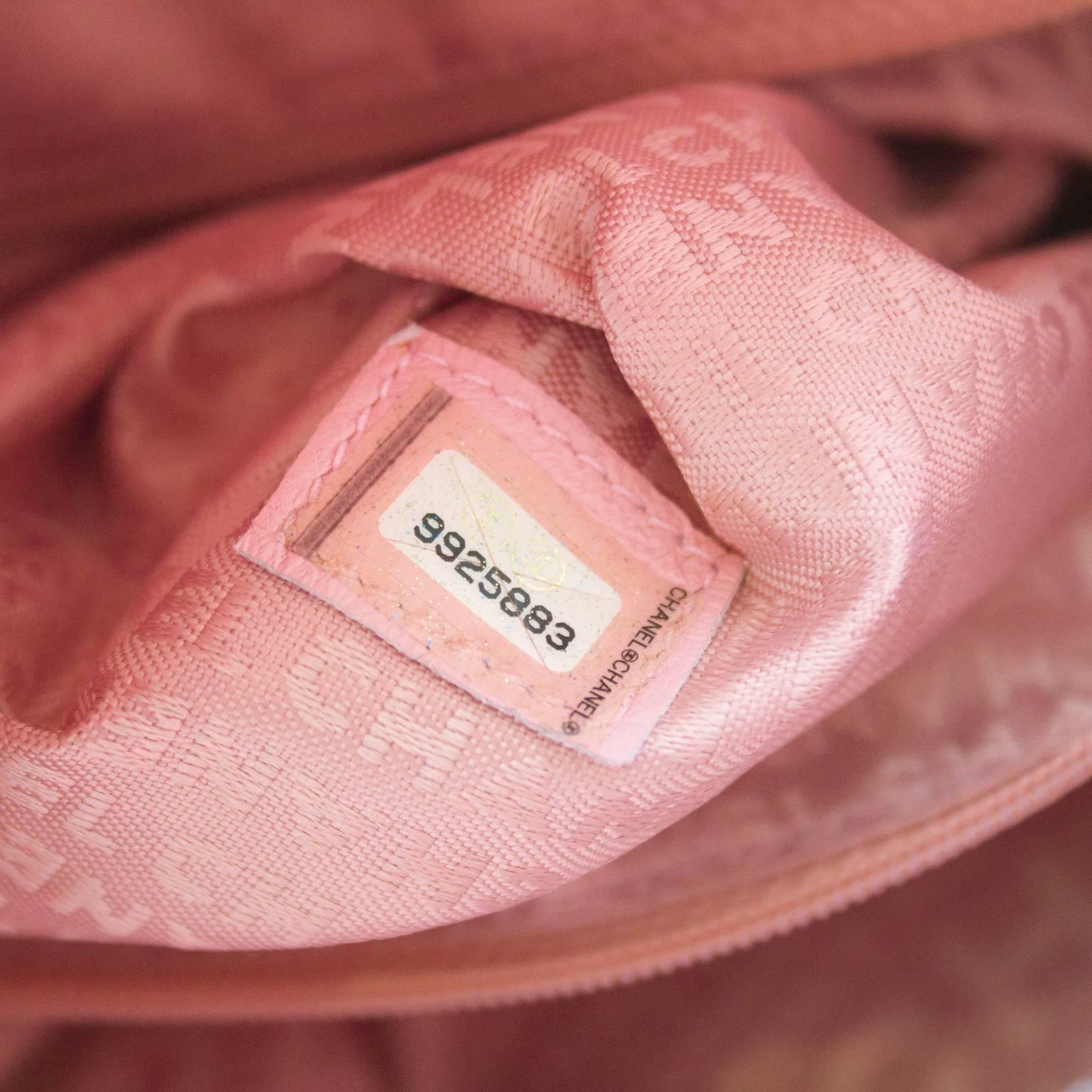 Beige Chanel Pink Square Stitch Bowler Bag 