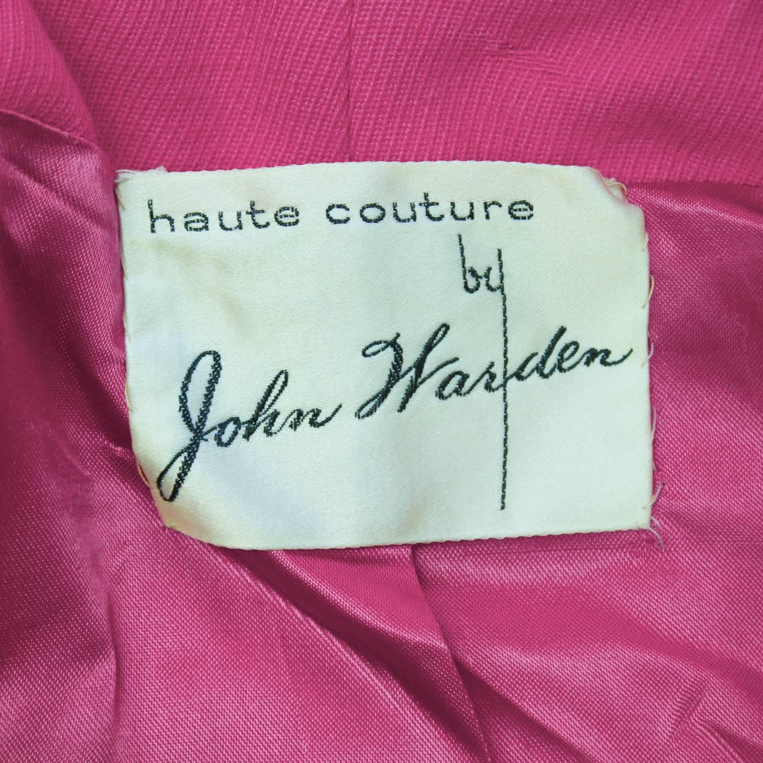 1960's John Warden Hot Pink Mini Coat  1