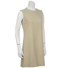 1960's Sorelle Fontana Taupe Sleeveless Shift Dress
