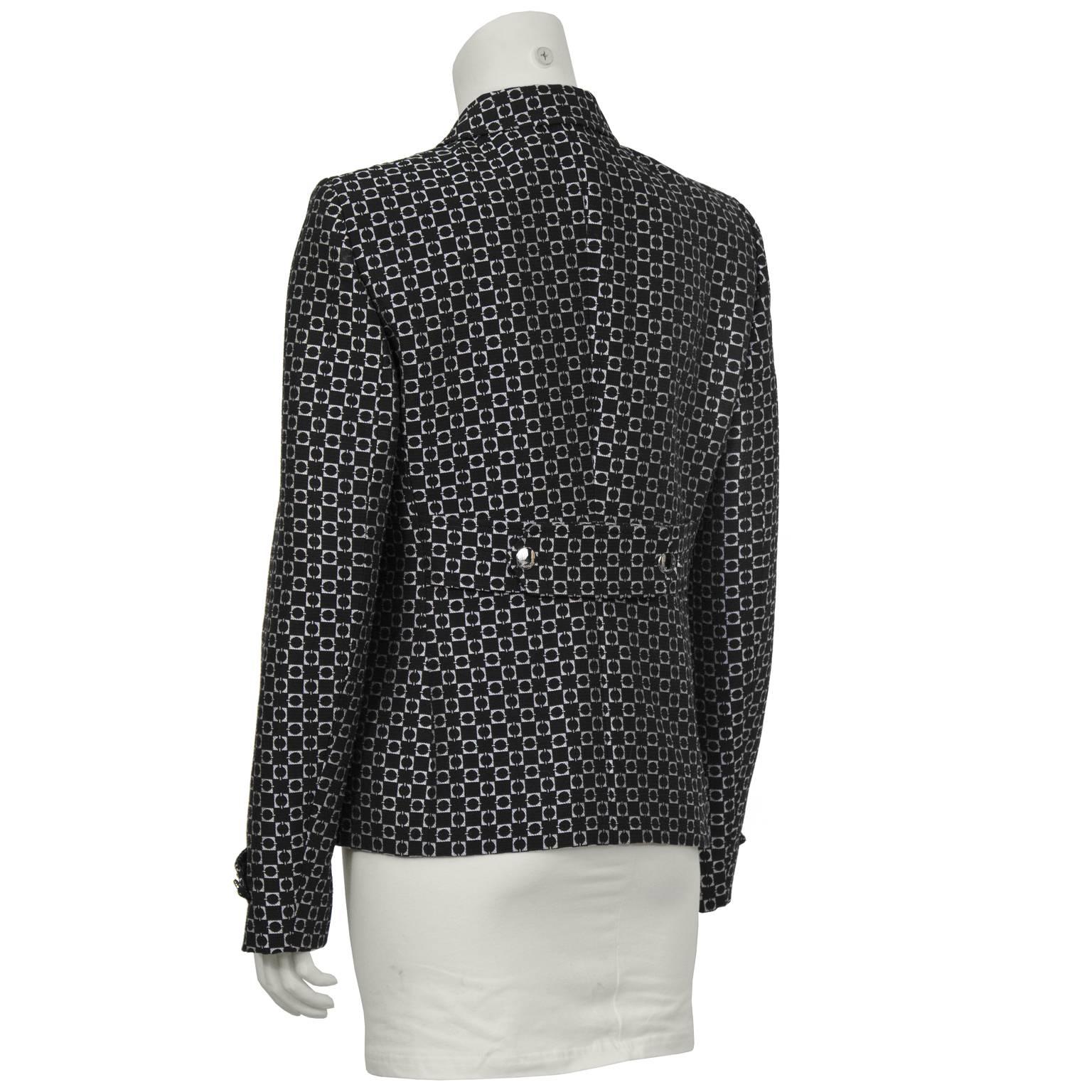 Fall 2007 Runway Gucci Black and White Geometric Blazer In Excellent Condition In Toronto, Ontario