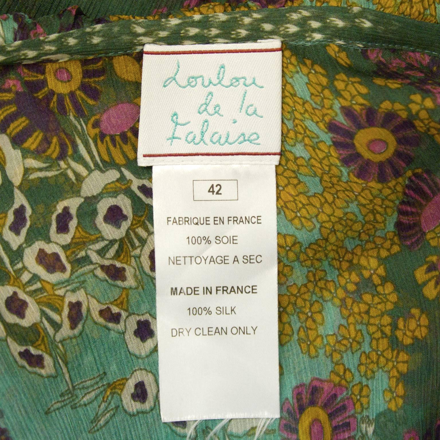 Loulou de la Falaise veste en brocart avec chemisier à fleurs du début des années 2000 en vente 4