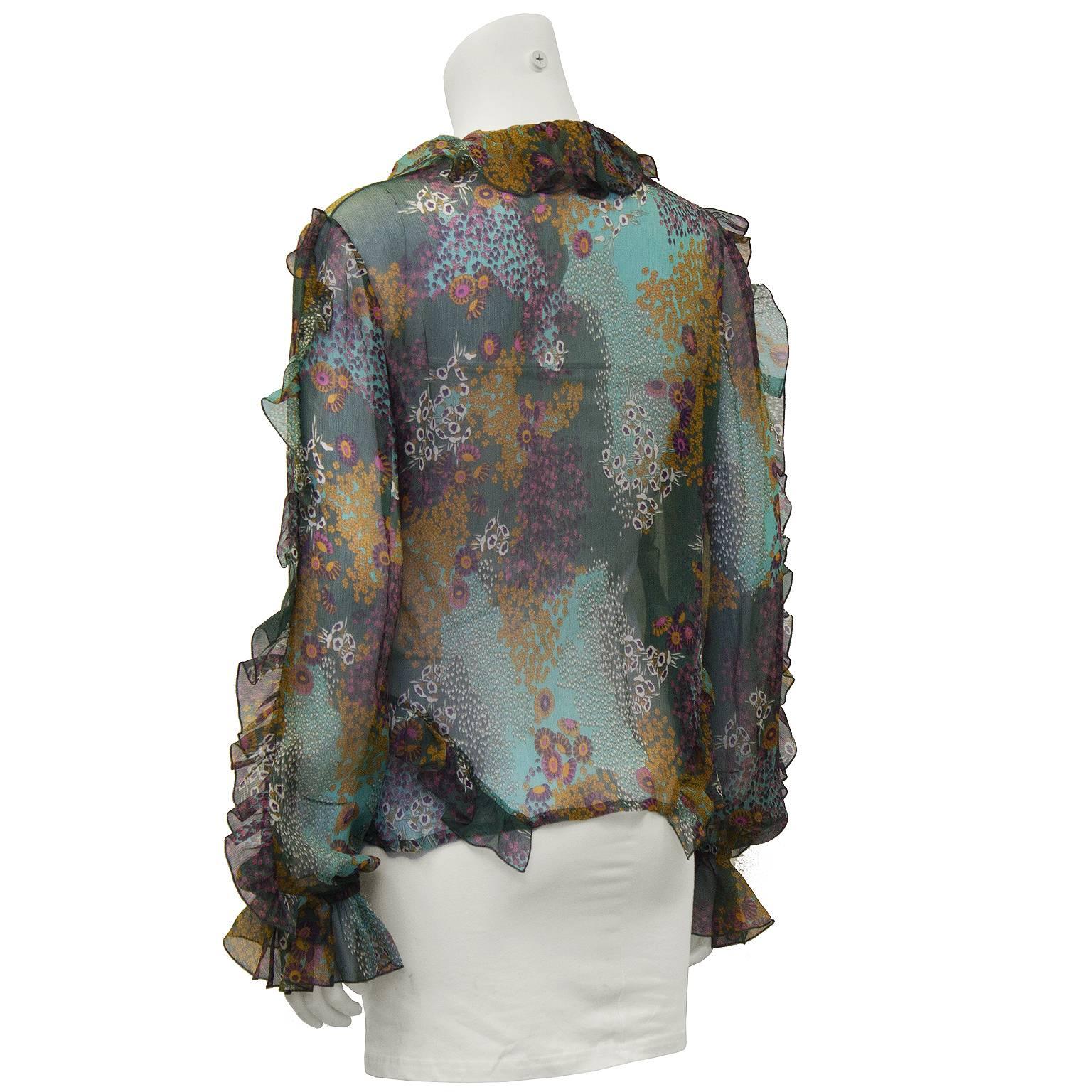 Women's Early 2000's Loulou de la Falaise Brocade Jacket with Floral Blouse