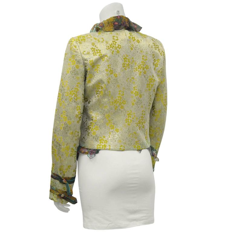 Early 2000's Loulou de la Falaise Brocade Jacket with Floral Blouse In New Condition For Sale In Toronto, Ontario
