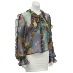 Early 2000's Loulou de la Falaise Brocade Jacket with Floral Blouse