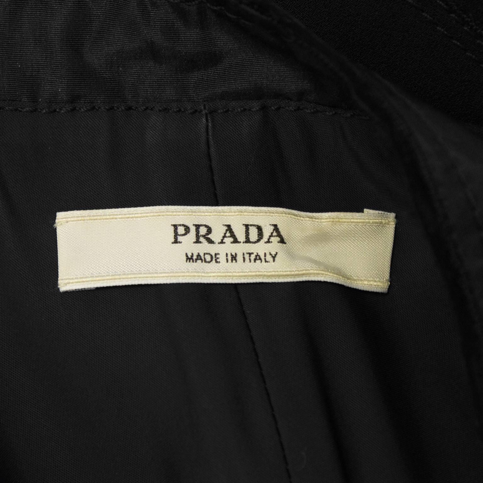 2000's Prada Black Jacket with Rhinestone Flowers  In Excellent Condition For Sale In Toronto, Ontario
