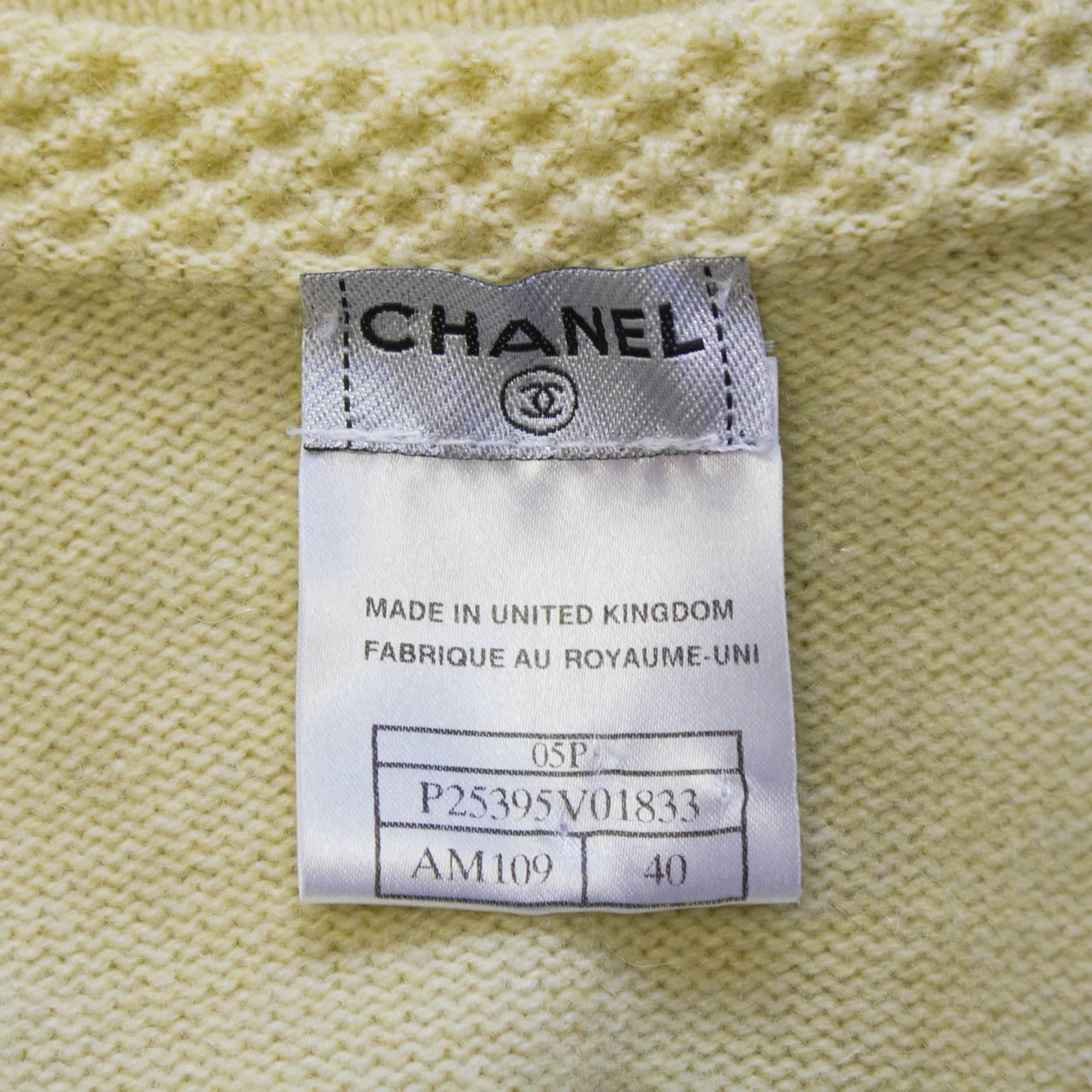 Spring 2005 Chanel  Butter Yellow Cashmere Cardigan 1