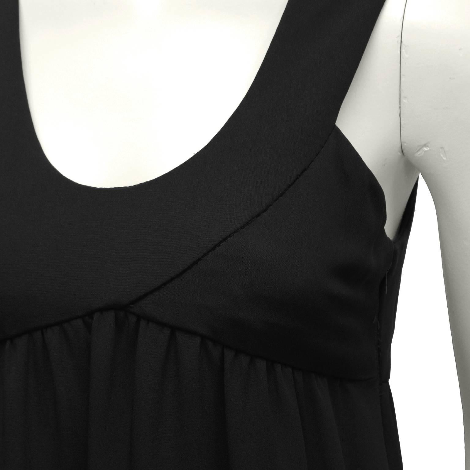 Women's 1970's Anonymous Simple Black Gown For Sale