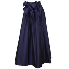 2000's Catherine Regehr Navy Silk Taffeta Ballgown Skirt