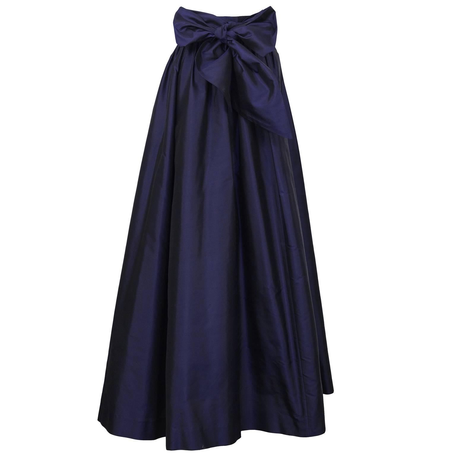 2000's Catherine Regehr Navy Silk Taffeta Ballgown Skirt