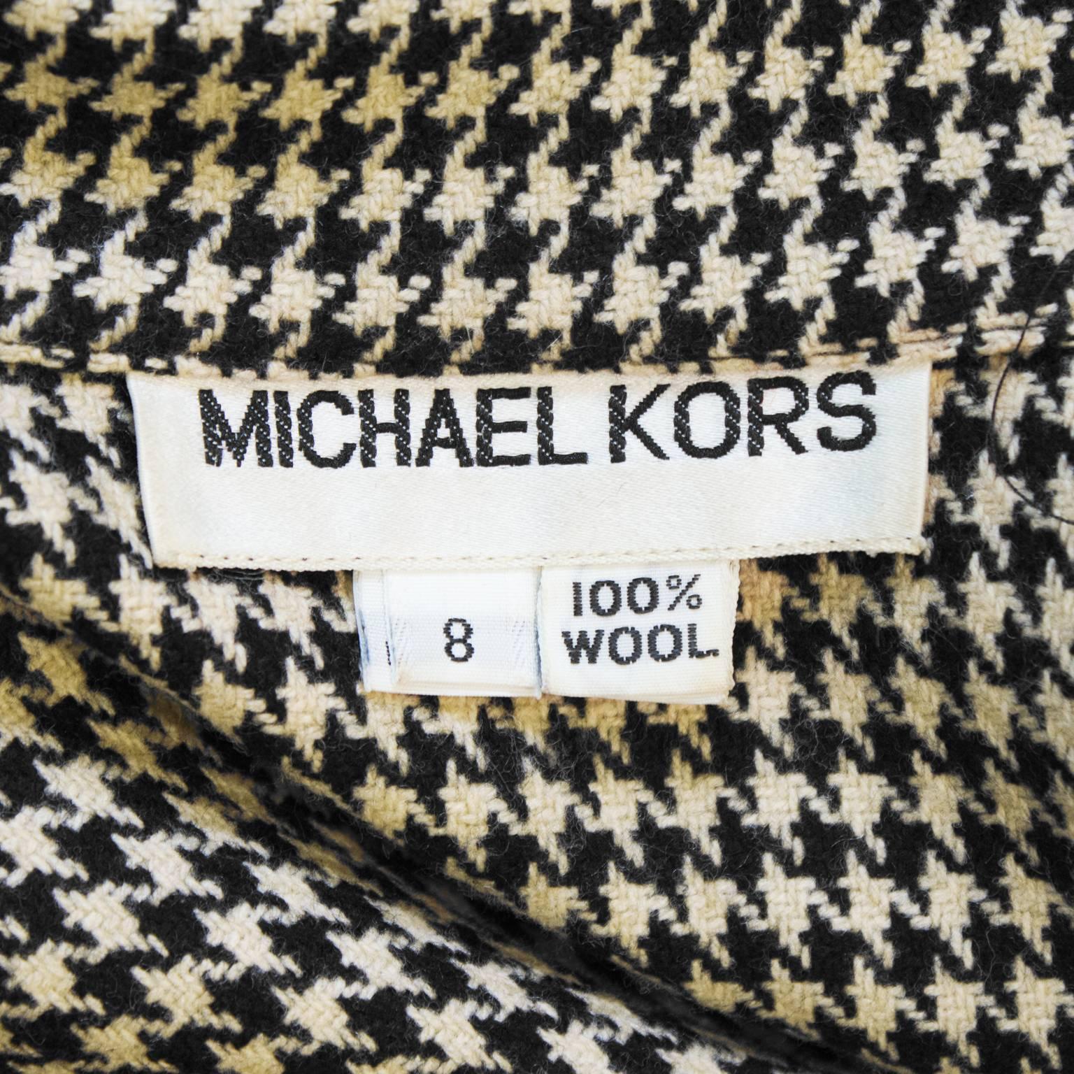 Black 1980's Michael Kors First Collection Houndstooth Top For Sale