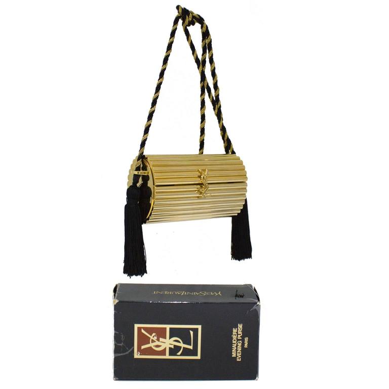 1980 s Yves Saint Laurent YSL Gold Minaudiere Handbag