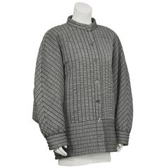 1980's Laura Biagiotti Batwing Gray Quilted Jacket