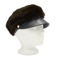 Madcaps des années 1960 pour Bonwit Teller - Casquette en vison et cuir