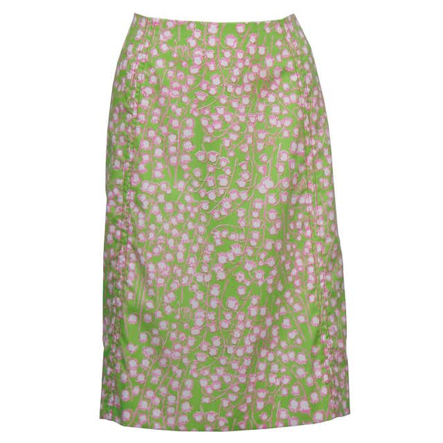 1960's Lilly Pulitzer Lime Green Lily Of The Valley Skirt at 1stDibs ...