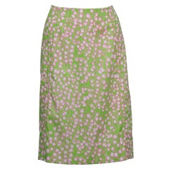 1960's Lilly Pulitzer Lime Green Lily Of The Valley Skirt