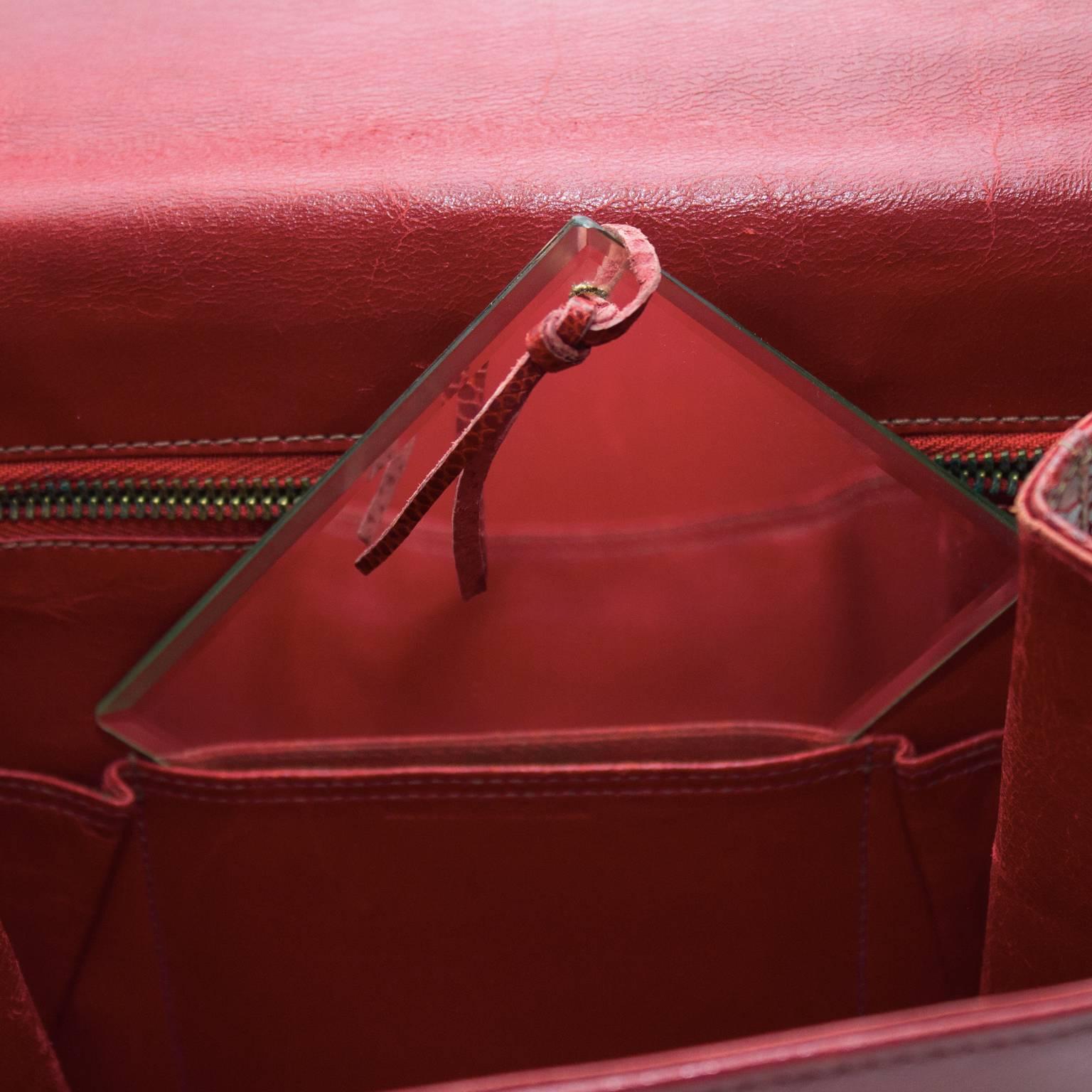 Women's 1940's Modernist Burgundy Lizard Handbag