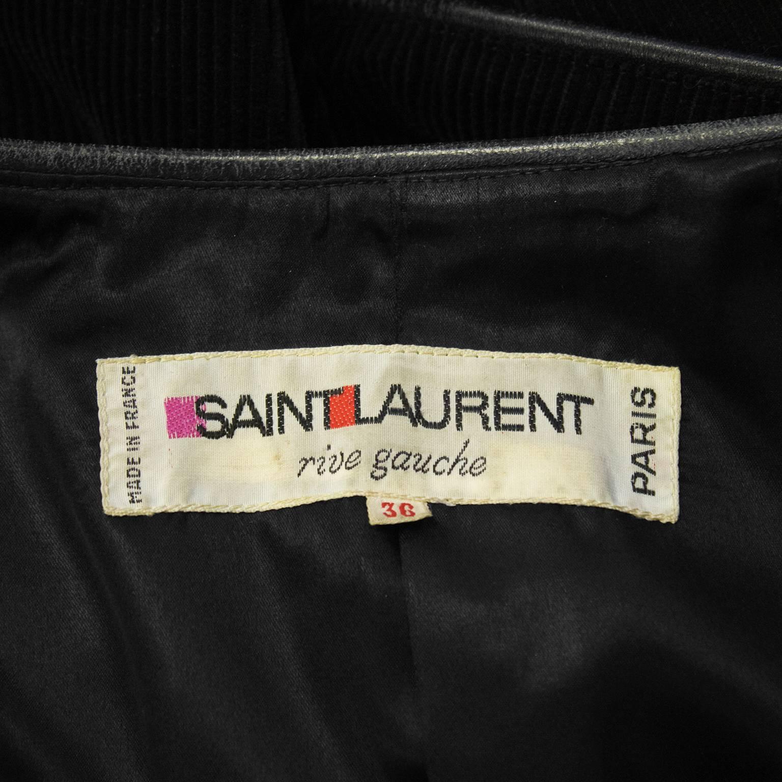 1970's Yves Saint Laurent/YSL Black Corduroy Bolero Jacket 1